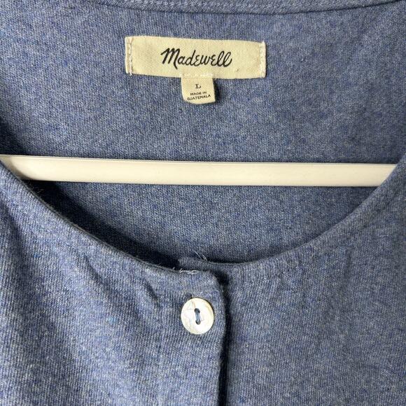 Madewell Button Front Crewneck Crop Tank Blue Size Large - Picture 5 of 7